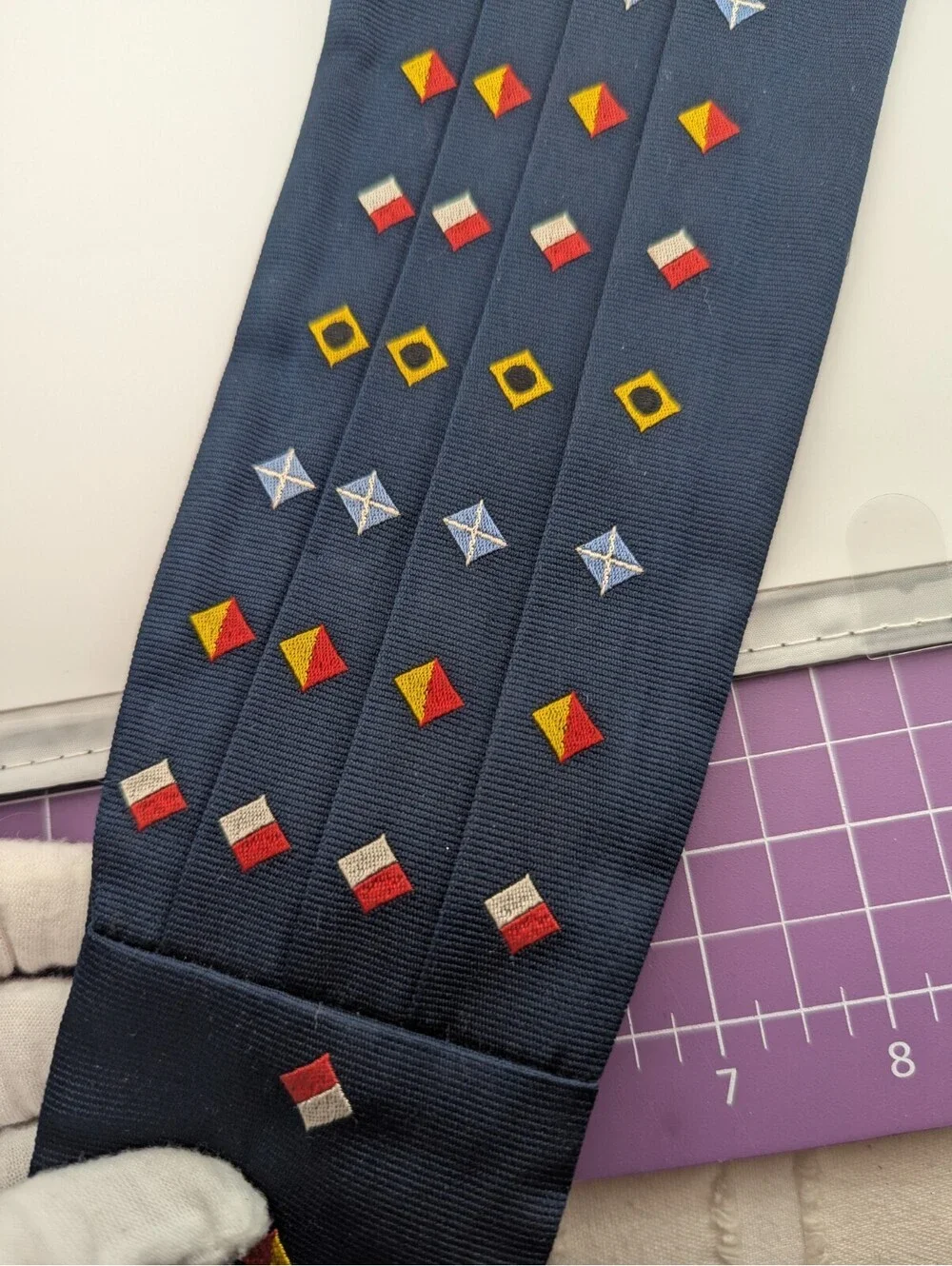 Vintage Unique Navy Cummerbund With Nautical Yacht Club Maritime Mixed Messages